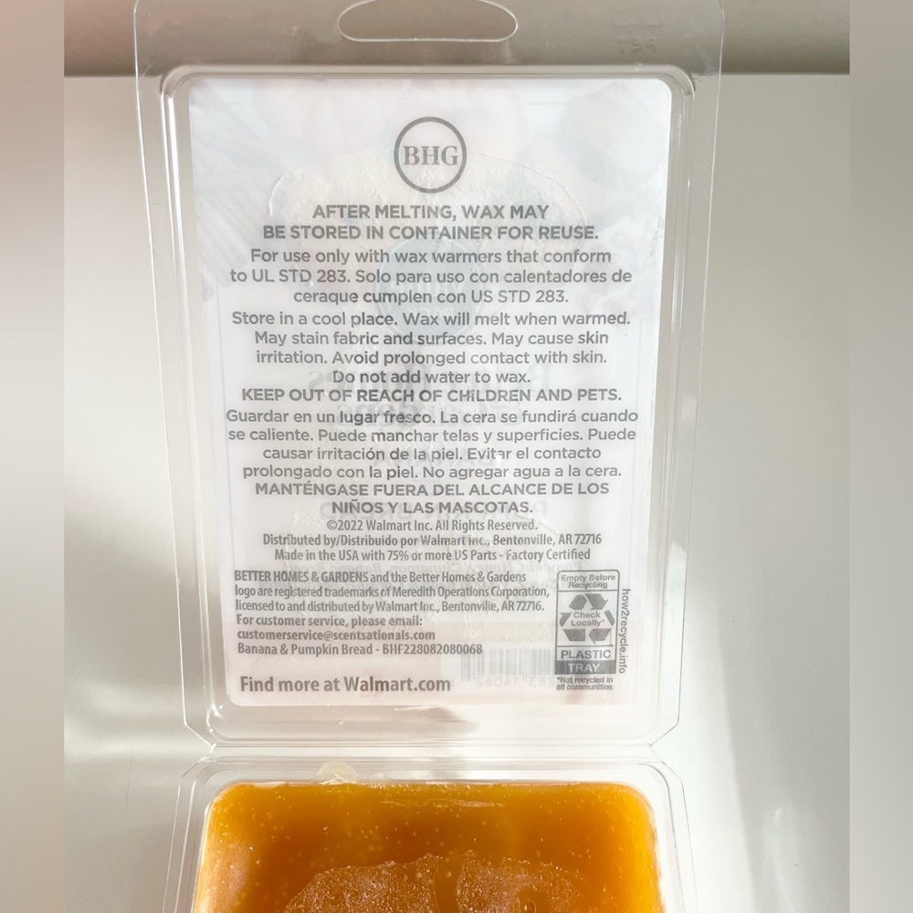 Better Homes & Gardens Banana & Pumpkin Bread Melting Wax Cubes 2-Pack Bundle - Picture 8 of 11